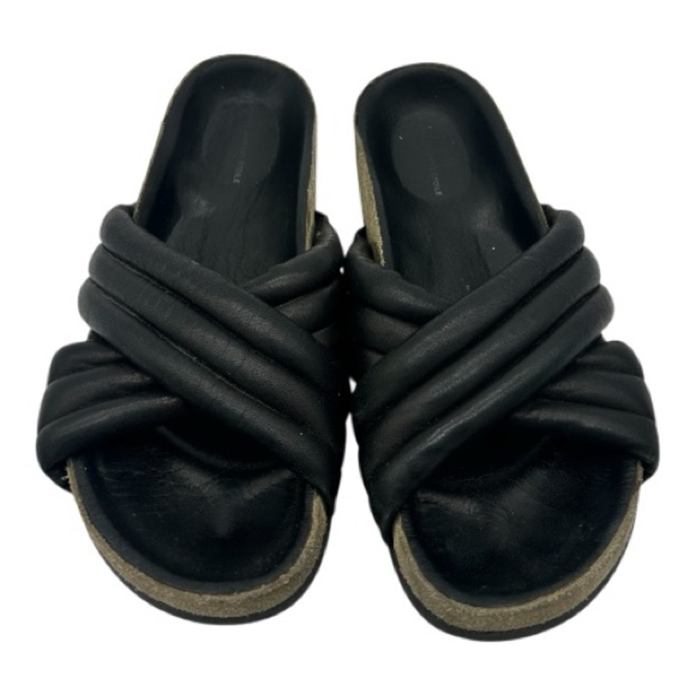 Isabel Marant Holden Black Leather Slide Sandal 38